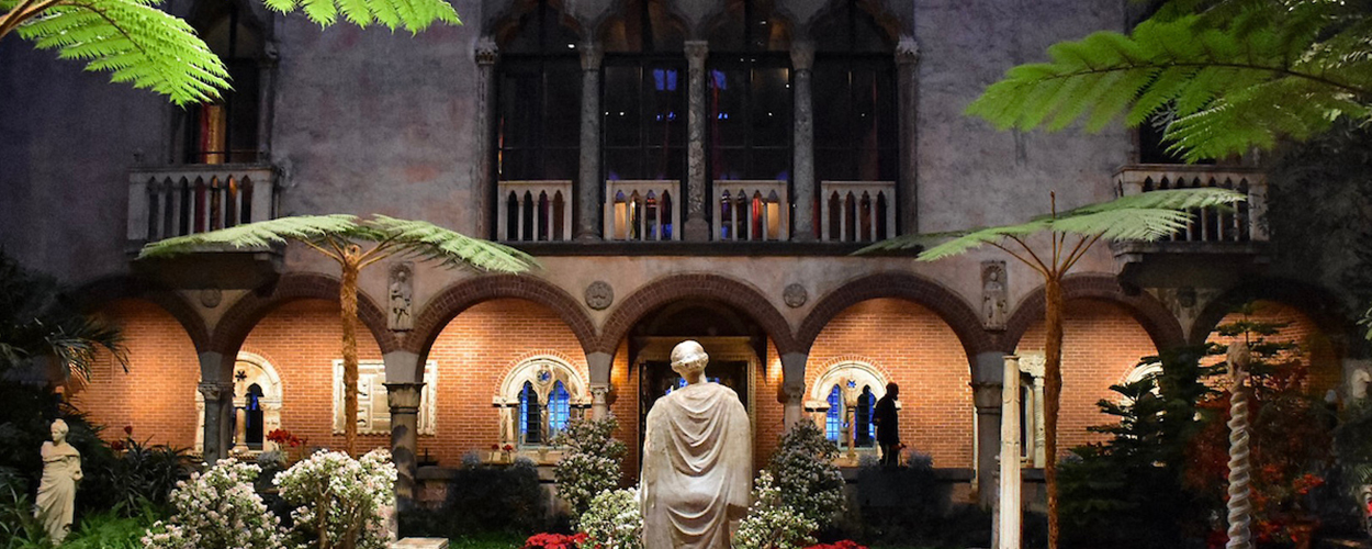 Interior view of Isabella Stewart Museum Garden and Statue